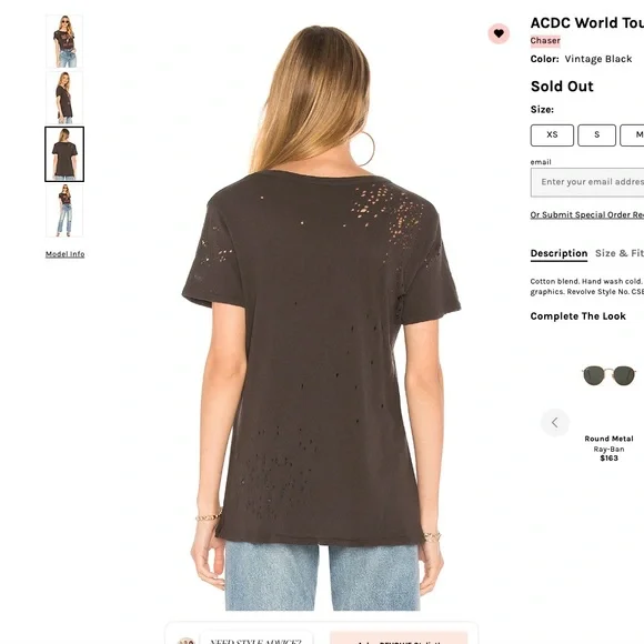 Revolve Chaser AC/DC world tour band tee - Picture 3 of 8